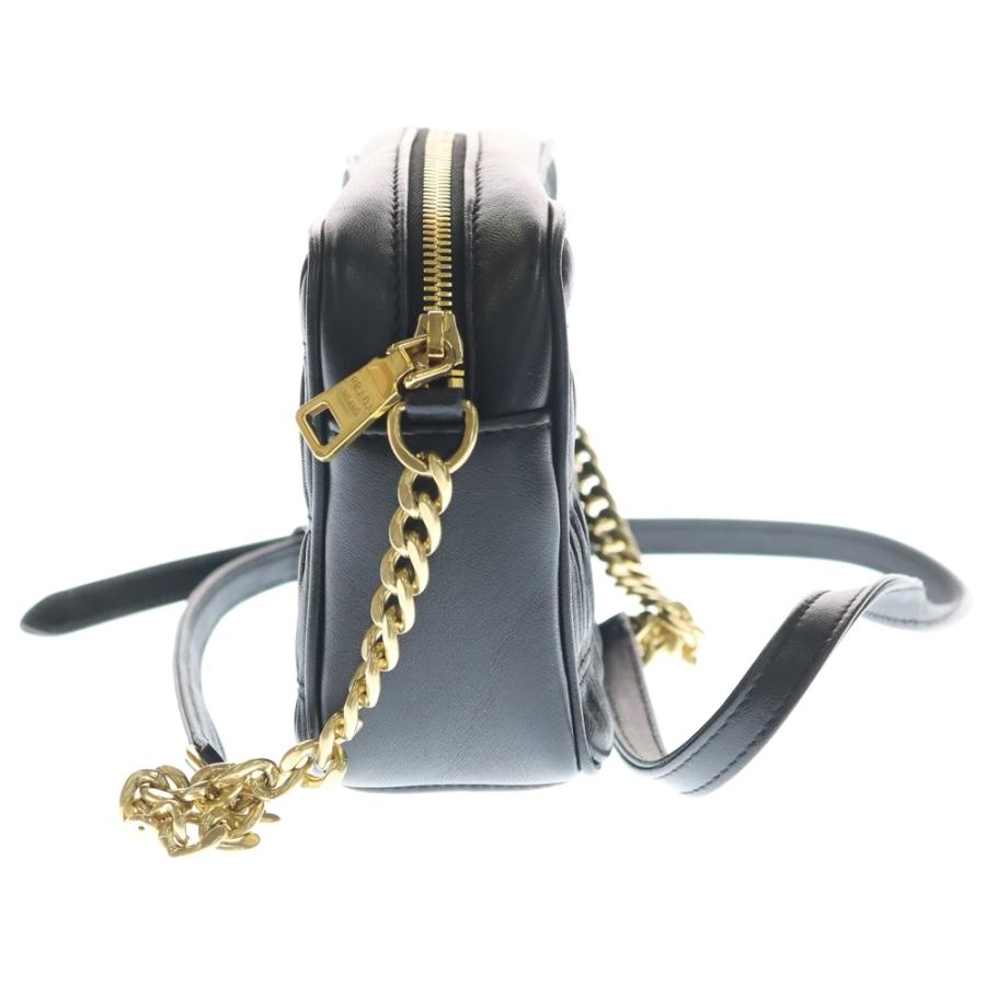 PRADA プラダ ナッパゴーフル ショルダーバッグ ミニバッグ チェーンバッグ ブラック レザー 1BH112 ゴールド金具 PRADA（プラダ） ナッパゴーフル ショルダーバッグ ミニバッグ