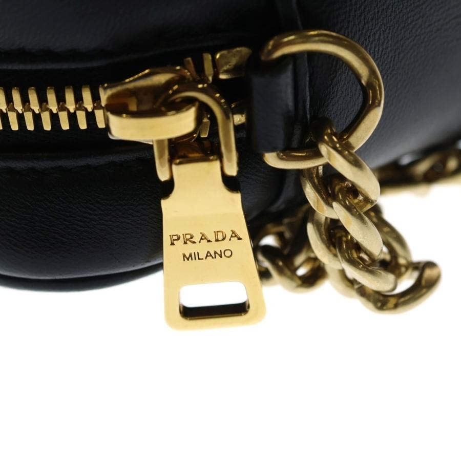 PRADA プラダ ナッパゴーフル ショルダーバッグ ミニバッグ チェーンバッグ ブラック レザー 1BH112 ゴールド金具 PRADA（プラダ） ナッパゴーフル ショルダーバッグ ミニバッグ