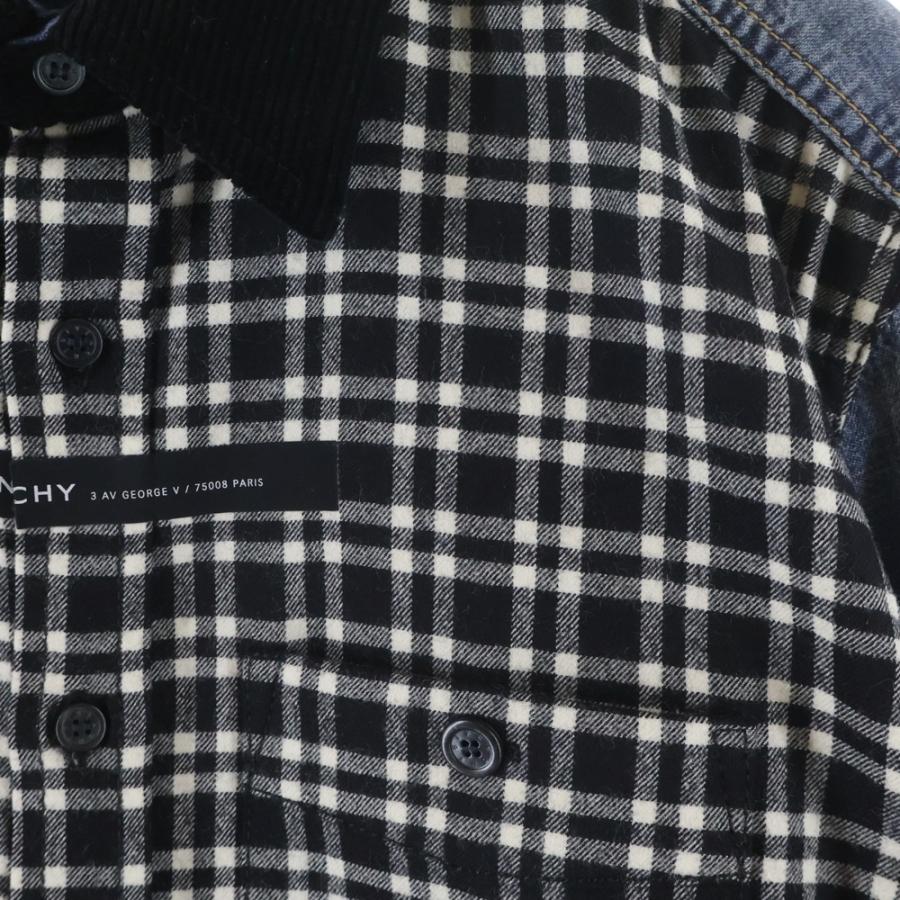 GIVENCHY（ジバンシィ） □チェック柄切返し 長袖デニムシャツ 