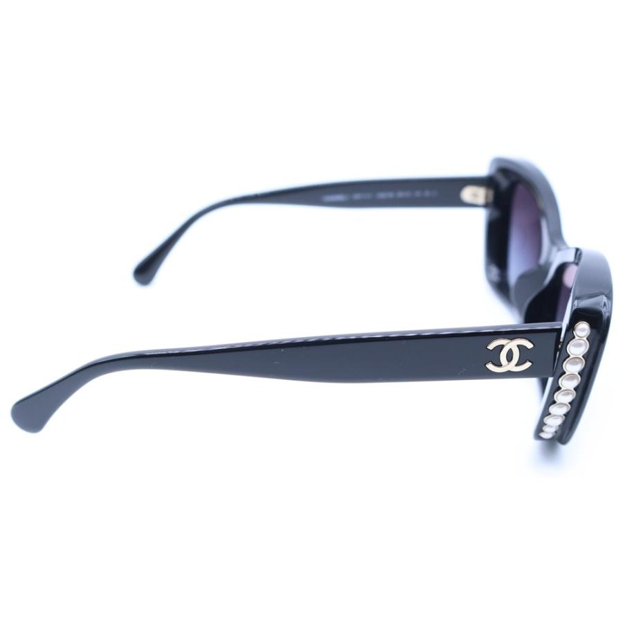 CHANEL シャネル ココマーク フェイクパールライン キャッツアイフレーム サングラス メガネ 眼鏡 アイウェア ブラック 5481-H-A CHANEL（シャネル） ココマーク フェイクパールライン キャッツアイ