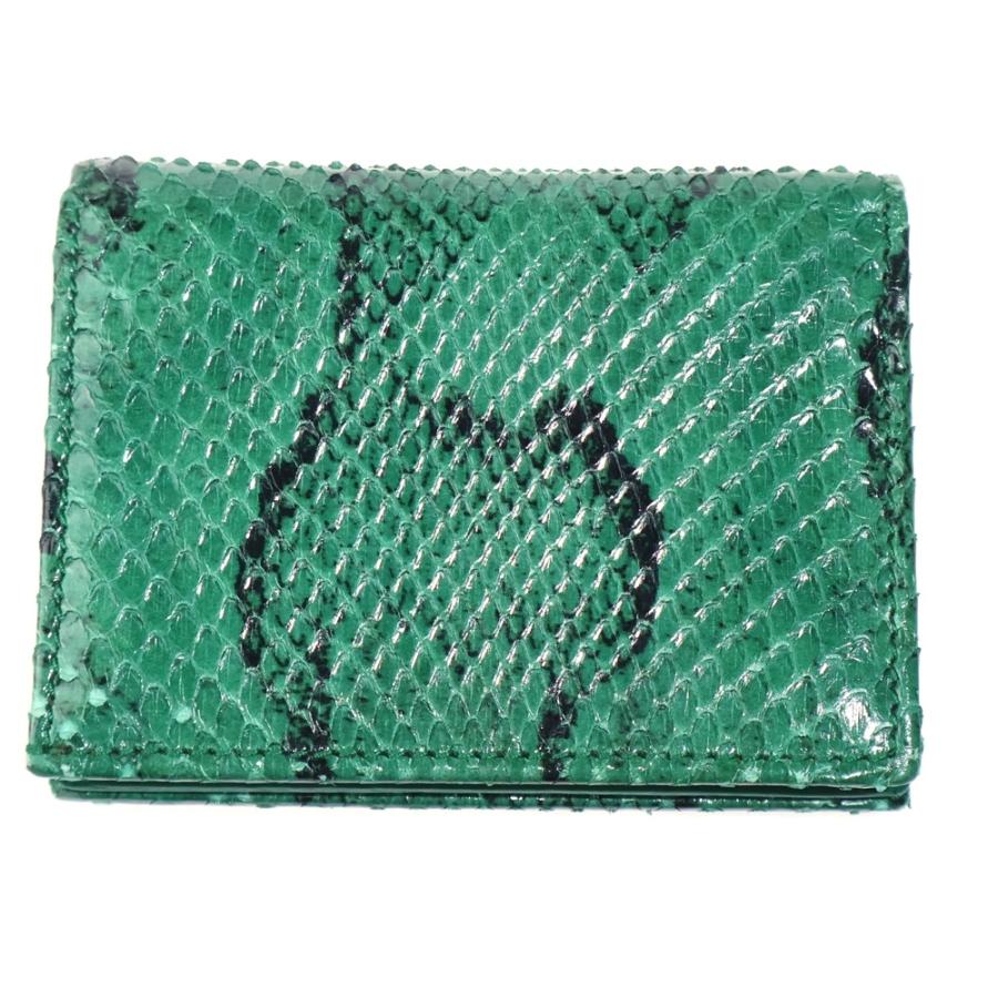 10 極上美品 GUCCI グッチ マーモント 2つ折り財布 GUCCI（グッチ） GGマーモント パイソンレザーコンパクトウォレット 二