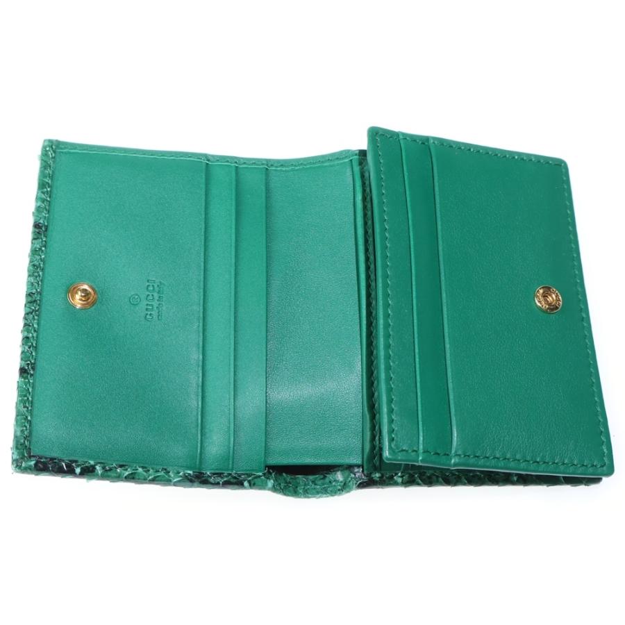 GUCCI（グッチ） GGマーモント パイソンレザーコンパクトウォレット 二