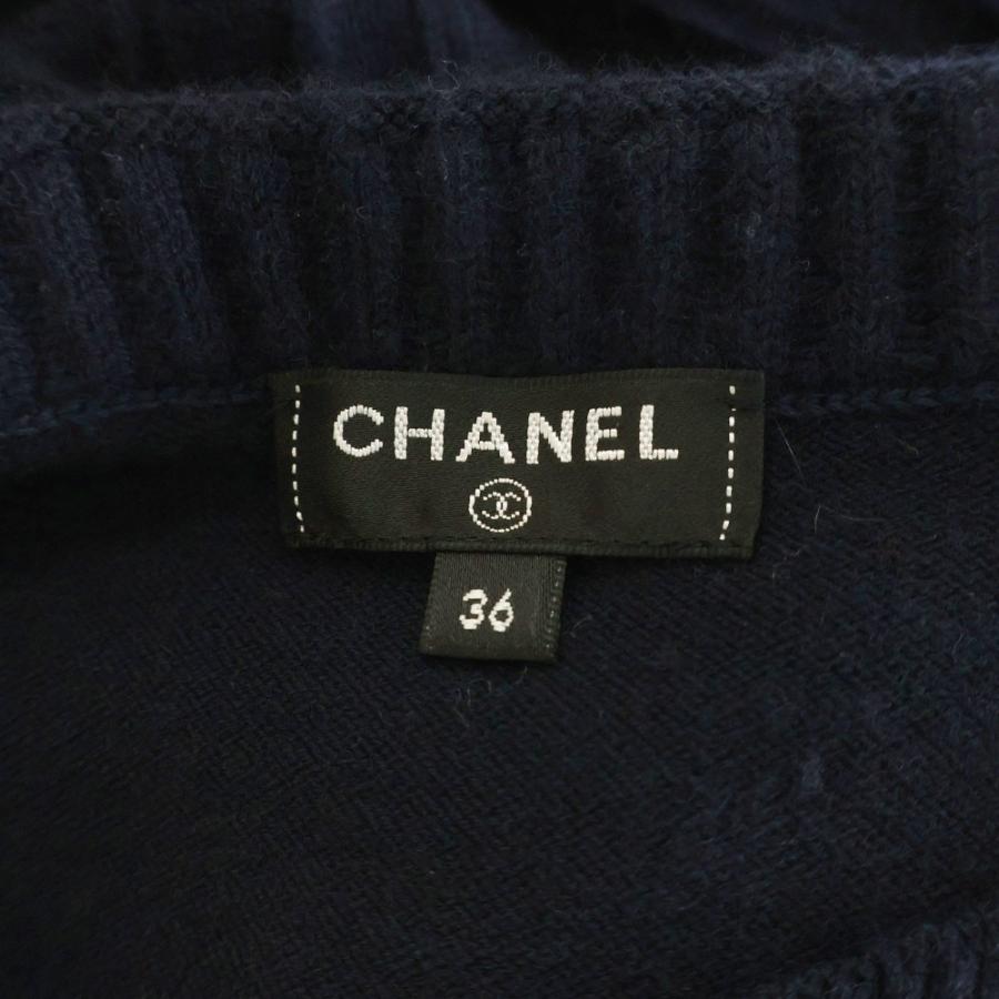 CHANEL（シャネル） ノースリーブニットワンピース ネイビー 36 P59810