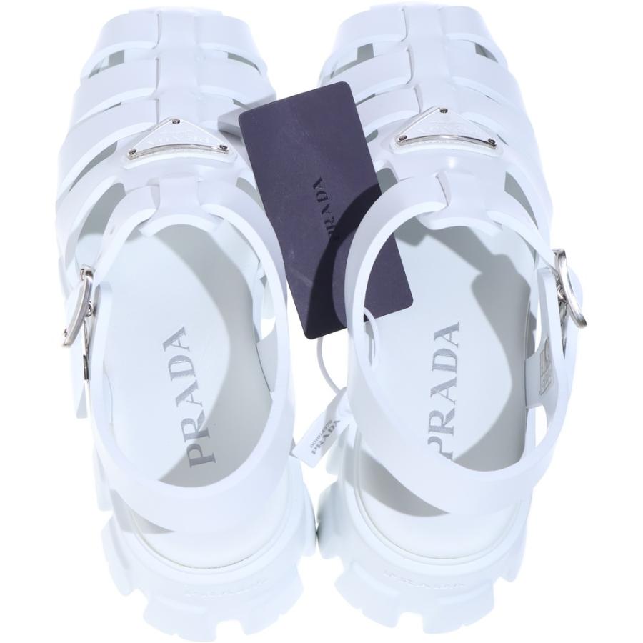 PRADA（プラダ） モノリス ラバーサンダル ホワイト レザー 靴 : BRING