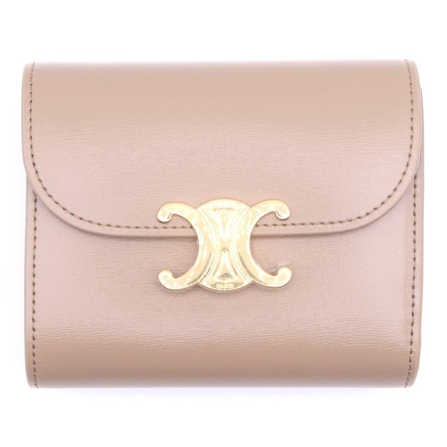 CELINE（セリーヌ） トリオンフ スモールフラップウォレット ベージュ