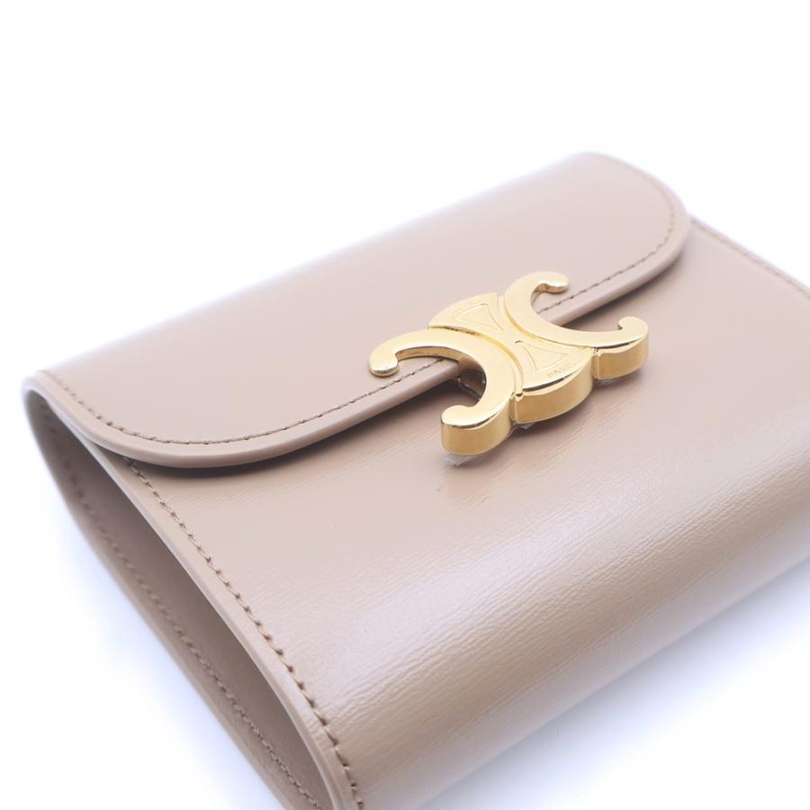 CELINE（セリーヌ） トリオンフ スモールフラップウォレット ベージュ