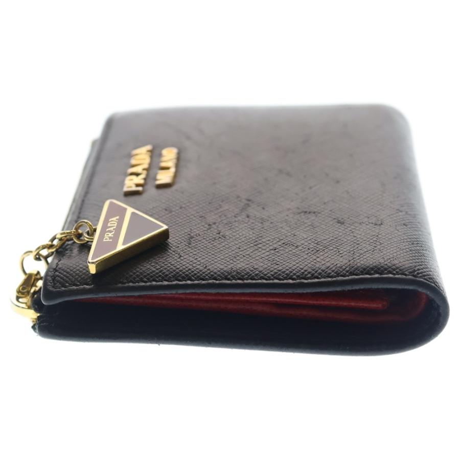 PRADA（プラダ） サフィアーノ 二つ折り財布 ブラック レザー : BRING