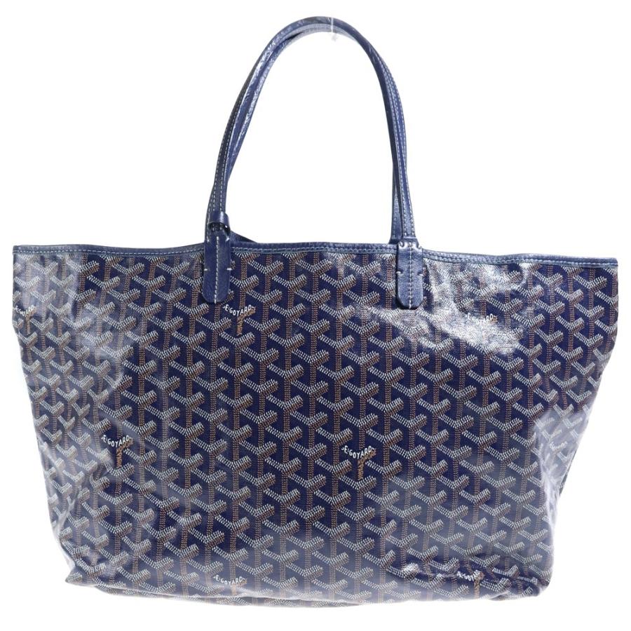 美品 サンルイPM トート ブルー GOYARD（ゴヤール） サンルイ・PM トートバッグ ブルー 青 PVC レザー
