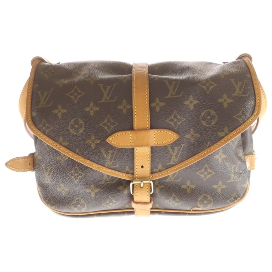LOUIS VUITTON ルイヴィトン モノグラム ソミュール30 ショルダーバッグ ブラウン レザー×PVC M42256 ゴールド金具 LOUIS VUITTON（ルイ・ヴィトン） モノグラム ソミュール30 ショルダー