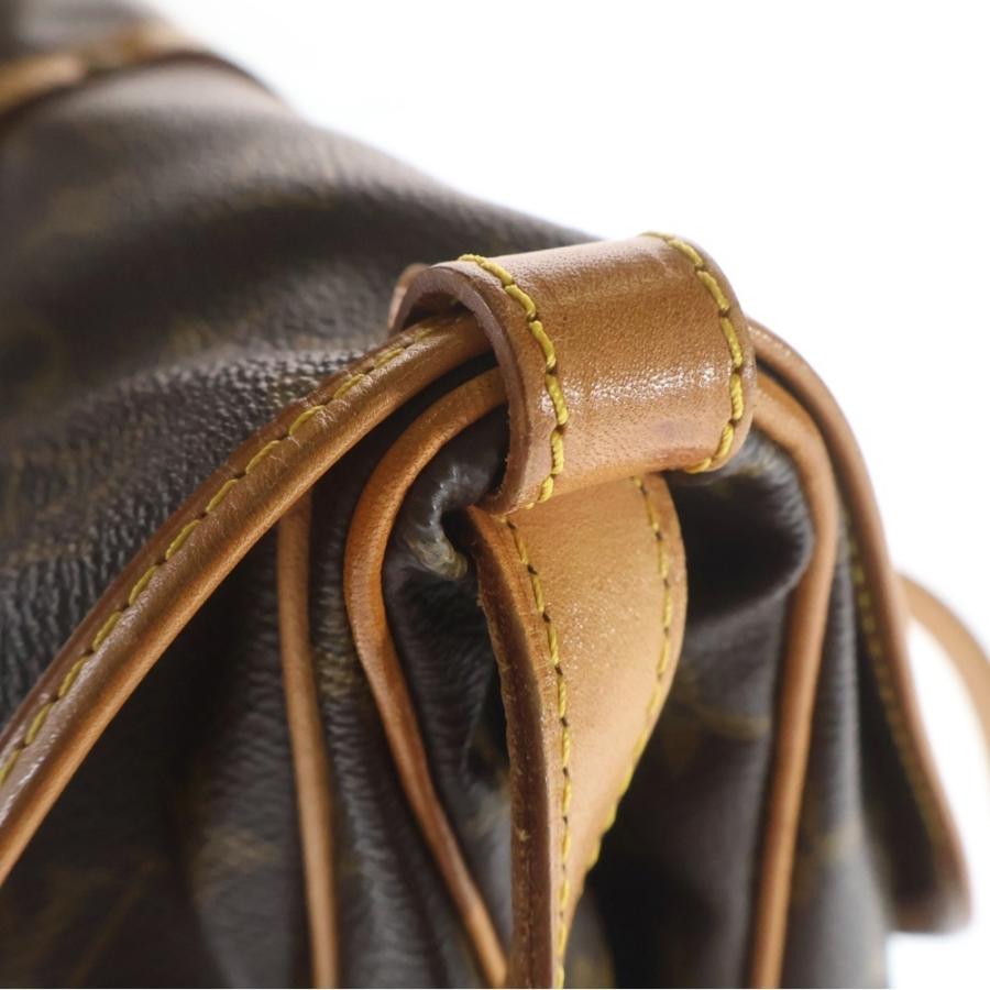 LOUIS VUITTON ルイヴィトン モノグラム ソミュール30 ショルダーバッグ ブラウン レザー×PVC M42256 ゴールド金具 6a0110gi5-2.jpg