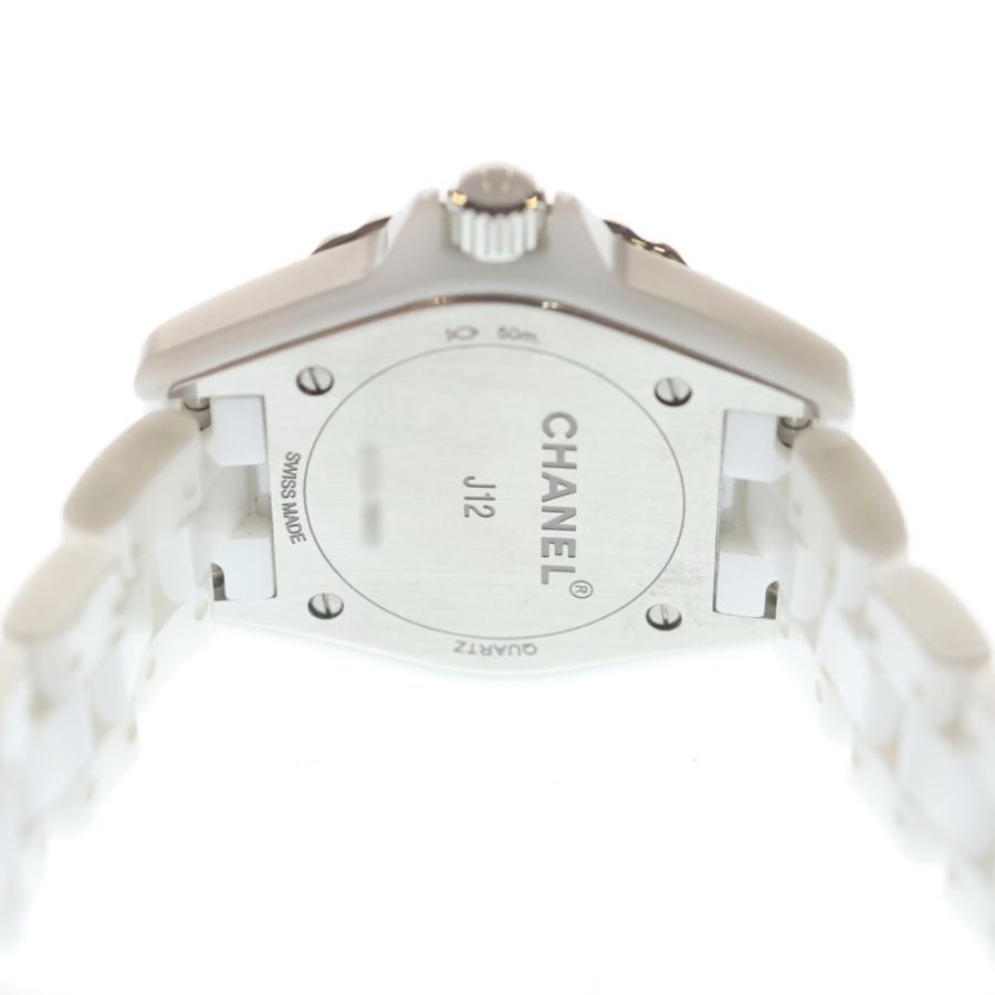 CHANEL シャネル J12 シェル文字盤 ベゼルダイヤ 腕時計 ウォッチ ホワイト ラインストーン CE×SS/QZ H2572 CHANEL（シャネル） J12 シェル文字盤 ベゼルダイヤ 腕時計 ウォッチ