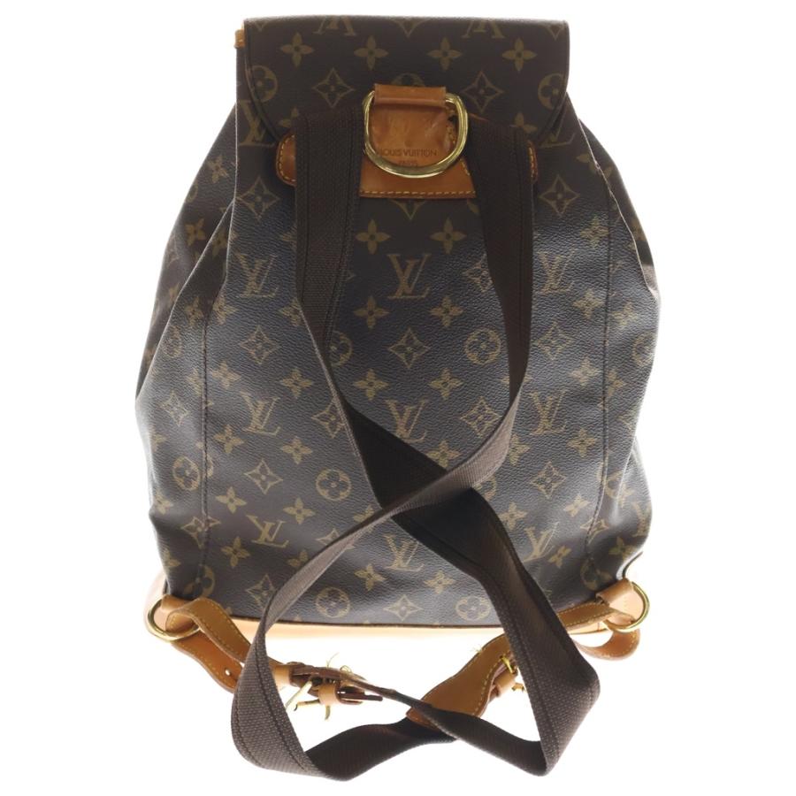 LOUIS VUITTON ルイヴィトン モノグラム モンスリPM リュックサック バックパック ブラウン レザー×PVC M51136 ゴールド金具 LOUIS VUITTON ルイヴィトン モノグラム モンスリPM リュックサック