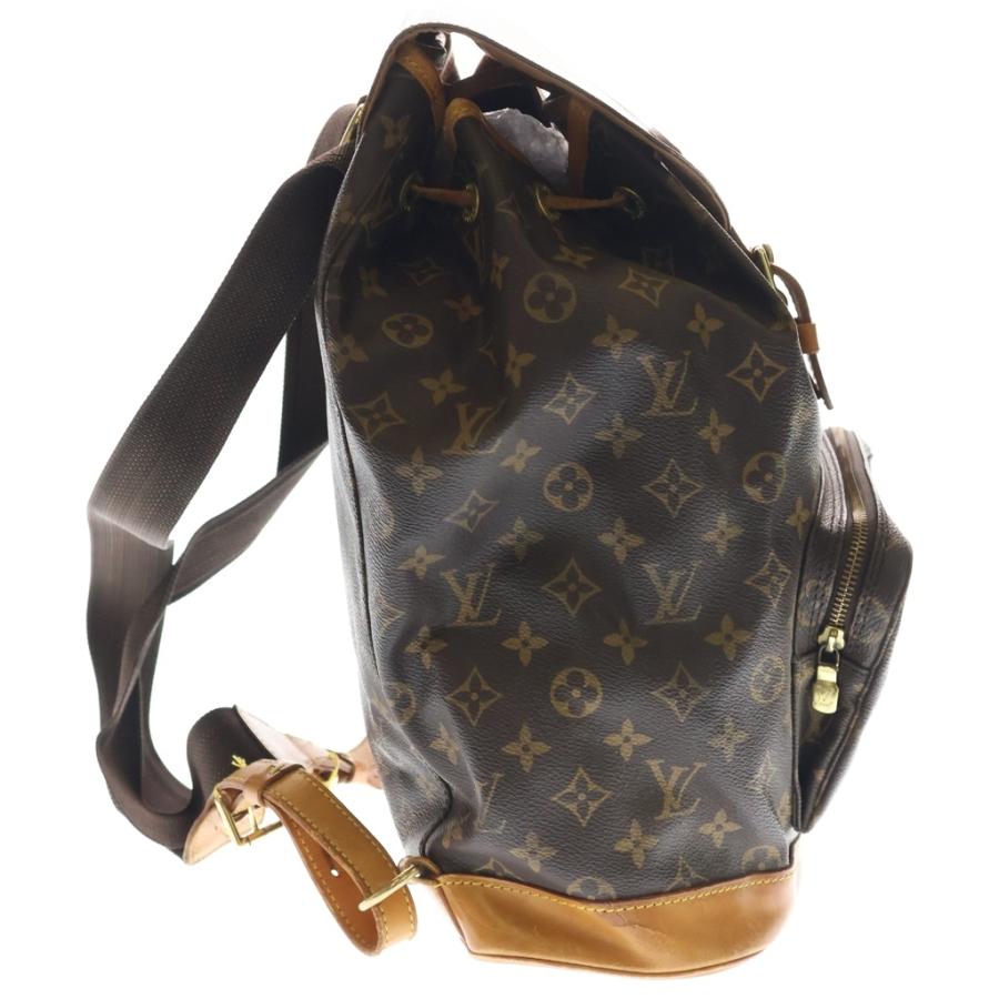 LOUIS VUITTON ルイヴィトン モノグラム モンスリPM リュックサック バックパック ブラウン レザー×PVC M51136 ゴールド金具 LOUIS VUITTON ルイヴィトン モノグラム モンスリPM リュックサック