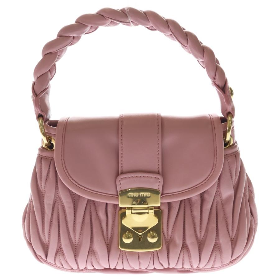 ミュウミュウ マテラッセ　マトラッセ　ミニバッグ　MIUMIU　ピンク miumiu ミュウミュウ マテラッセ レザー2WAYハンドバッグ ショルダー