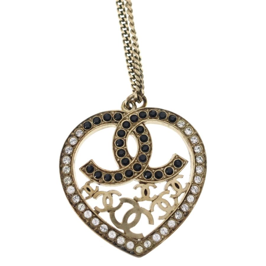CHANEL（シャネル） ココマーク ラインストーン ハート ネックレス