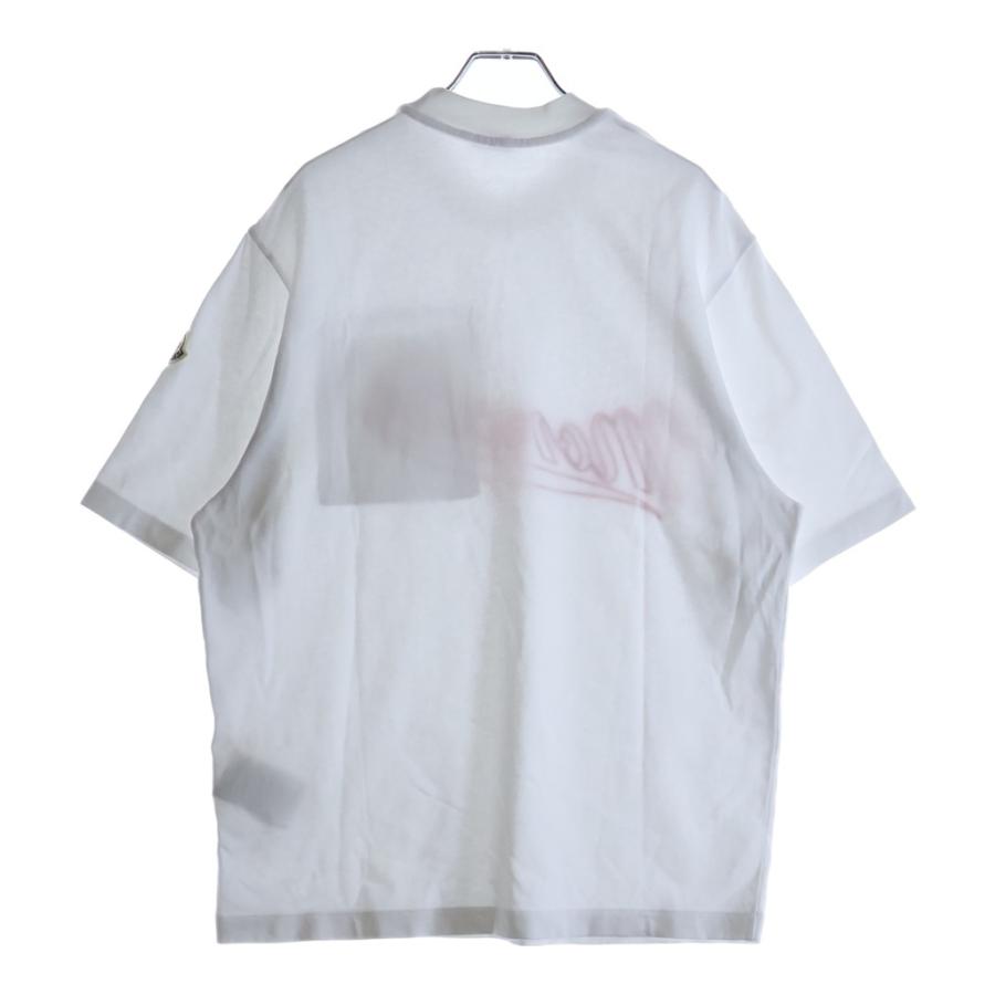 MONCLER（モンクレール） ロゴ刺繍 クルーネック 半袖Tシャツ ホワイト