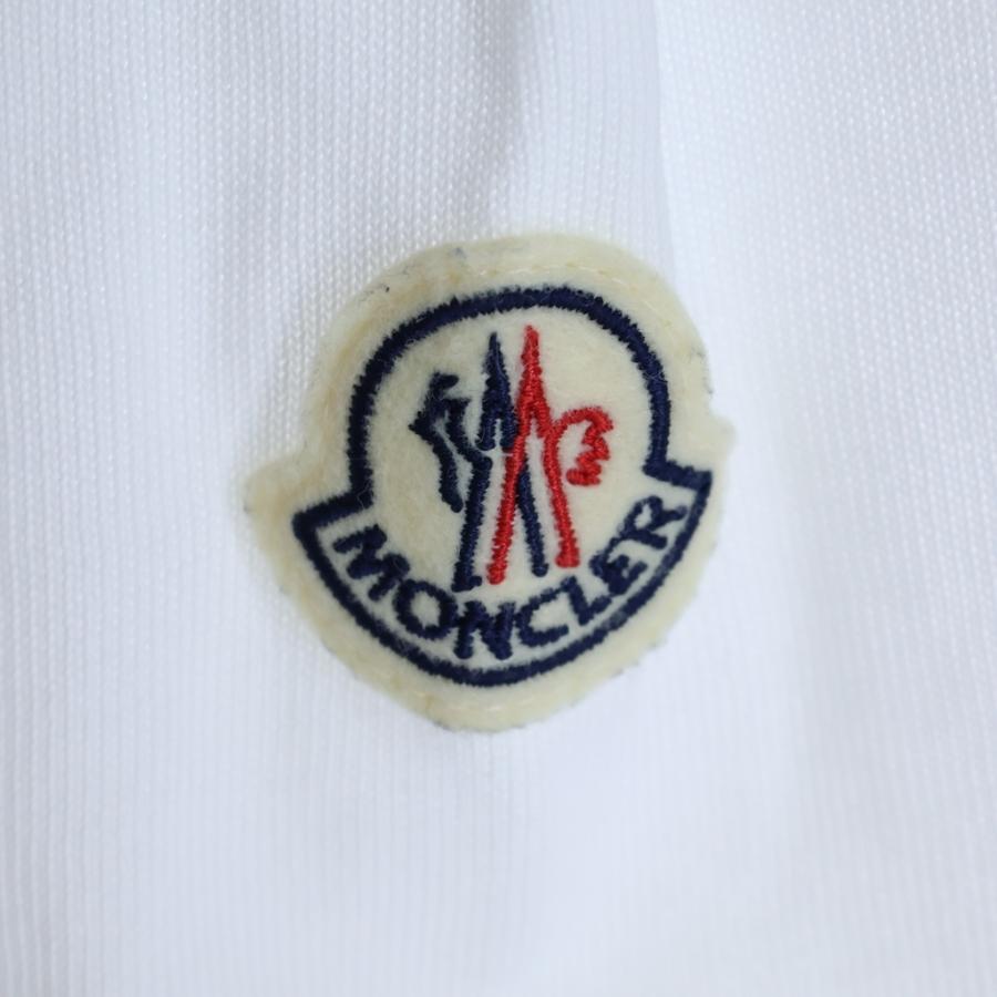 MONCLER（モンクレール） ロゴ刺繍 クルーネック 半袖Tシャツ ホワイト