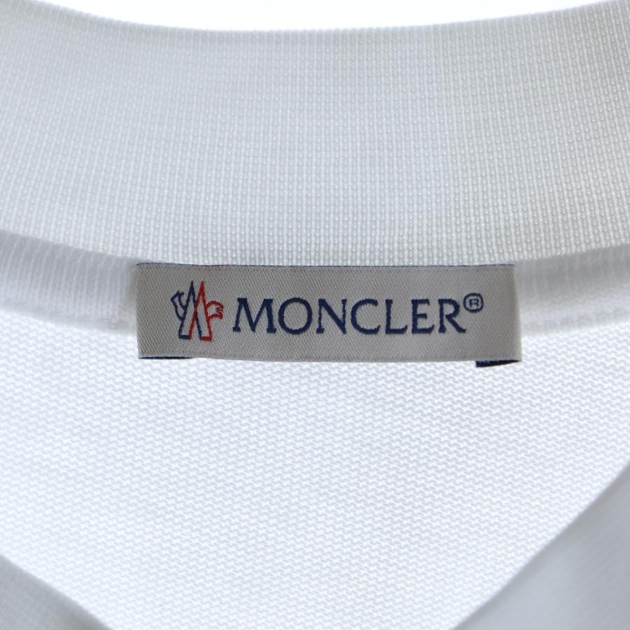MONCLER（モンクレール） ロゴ刺繍 クルーネック 半袖Tシャツ ホワイト