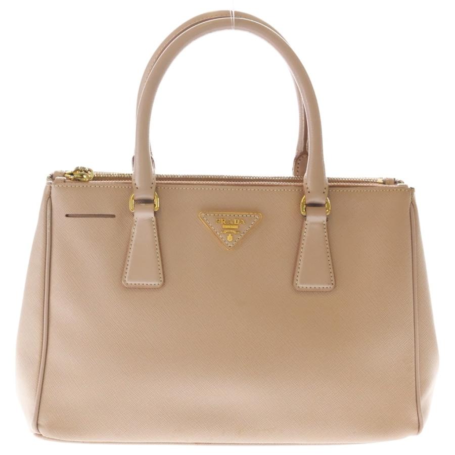【ひよぱんだ】ガレリア サフィアーノ 2WAY バッグ ピンクベージュ PRADA（プラダ） サフィアーノ ガレリア 2wayハンドバッグ ピンク