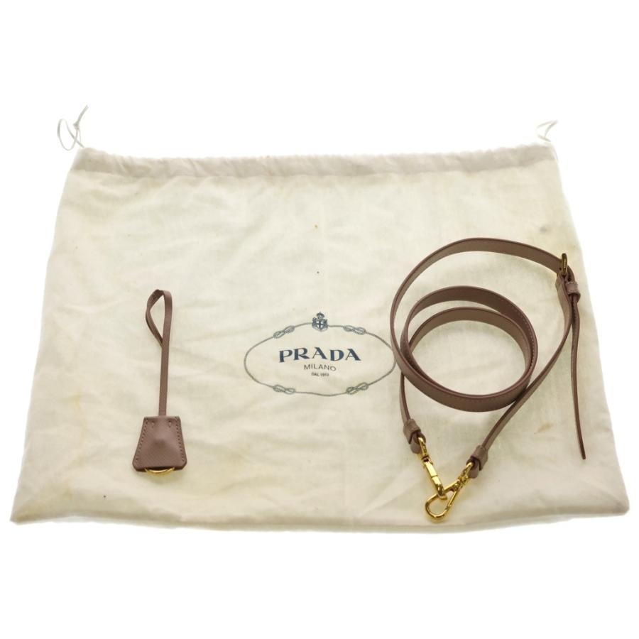 【ひよぱんだ】ガレリア サフィアーノ 2WAY バッグ ピンクベージュ PRADA（プラダ） サフィアーノ ガレリア 2wayハンドバッグ ピンク