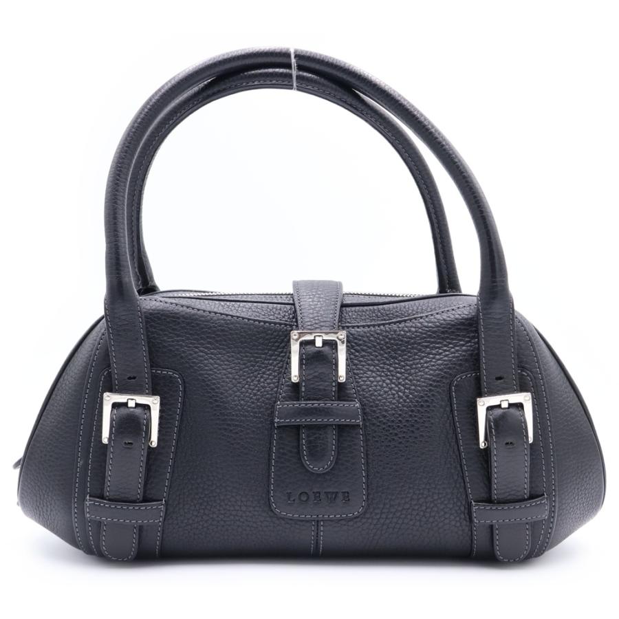 LOEWE（ロエベ） センダ ハンドバッグ ブラック レザー シルバー金具