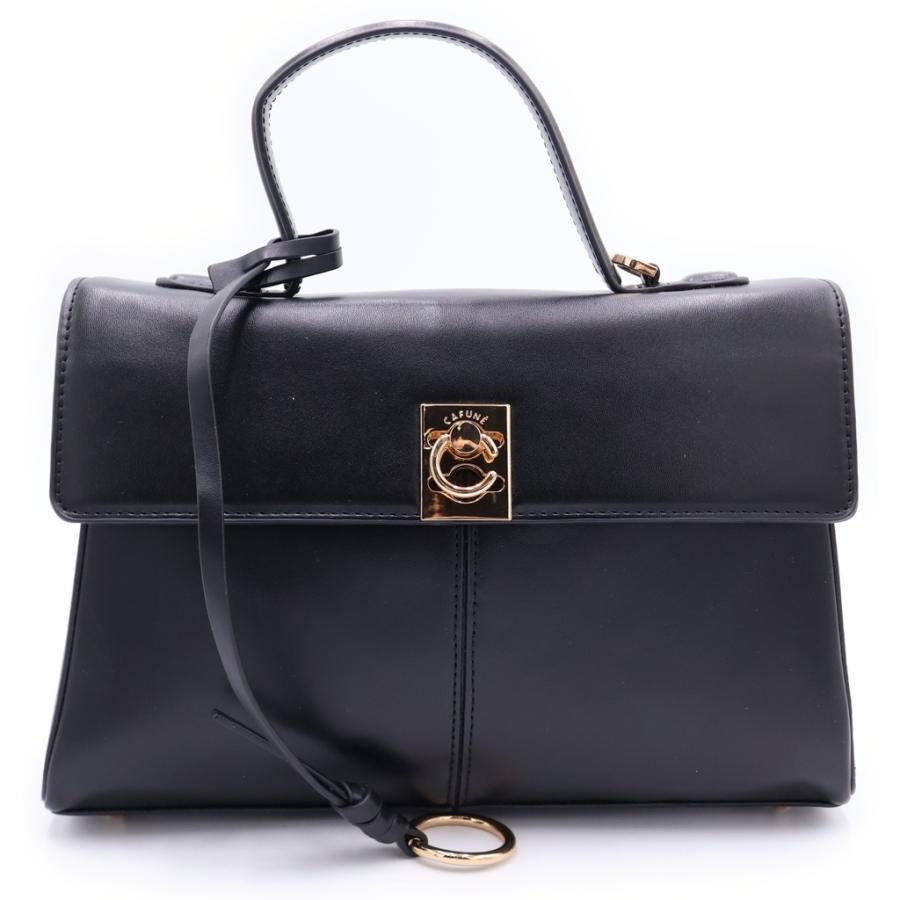 CAFUNE ハンドバッグ 2way ショルダー【正規品】 CAFUNE カフネ 2WAYハンドバッグ ショルダーバッグ ブラック レザー