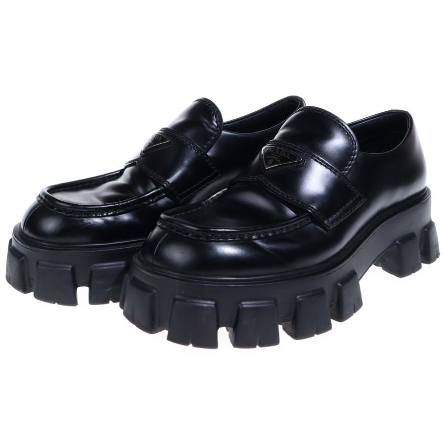 PRADA（プラダ） モノリス トライアングルロゴプレート レザー 厚底