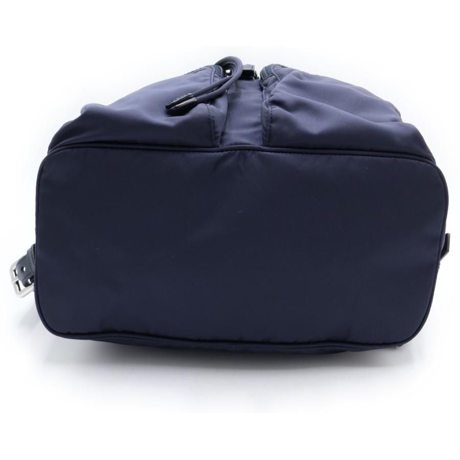 PRADA プラダ テスート ナイロン ロゴ三角プレート バックパック リュックサック ネイビー 1BZ005 シルバー金具 PRADA（プラダ） テスート ナイロン ロゴ三角プレート バックパック