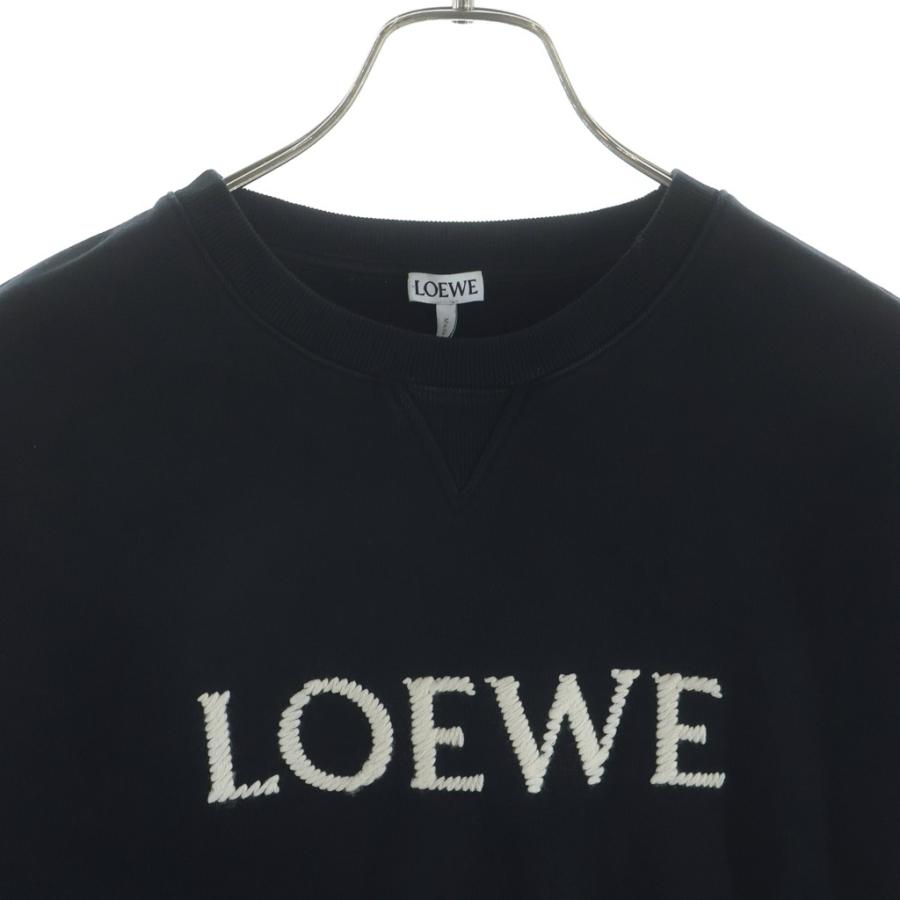 LOEWE（ロエベ） フロントロゴ刺繍 スウェット トレーナー ブラック