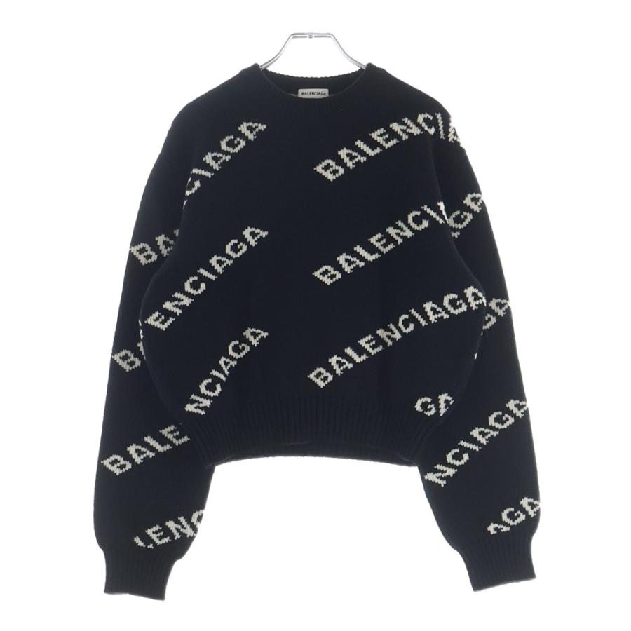 BALENCIAGA（バレンシアガ） ロゴ クロップドニット ブラック #S