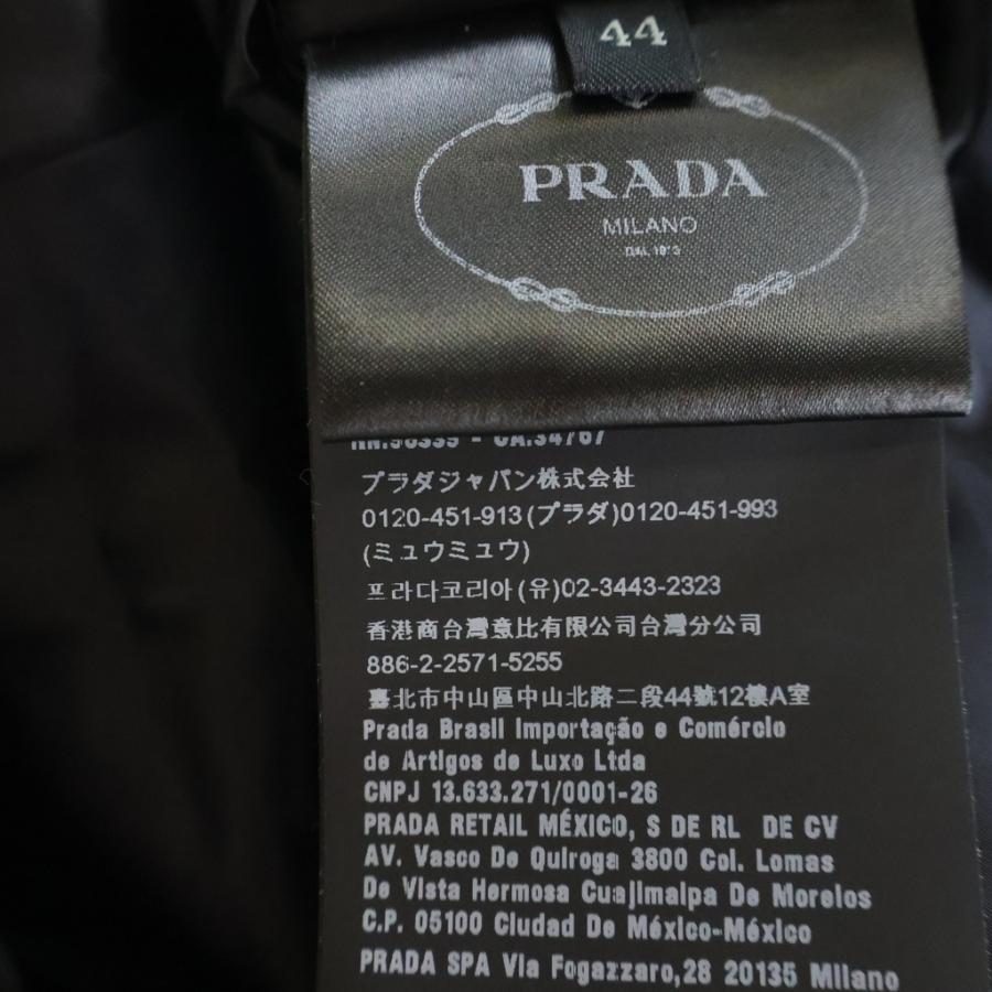 PRADA（プラダ） ロゴプレート ファーフード ダウンコート ネイビー