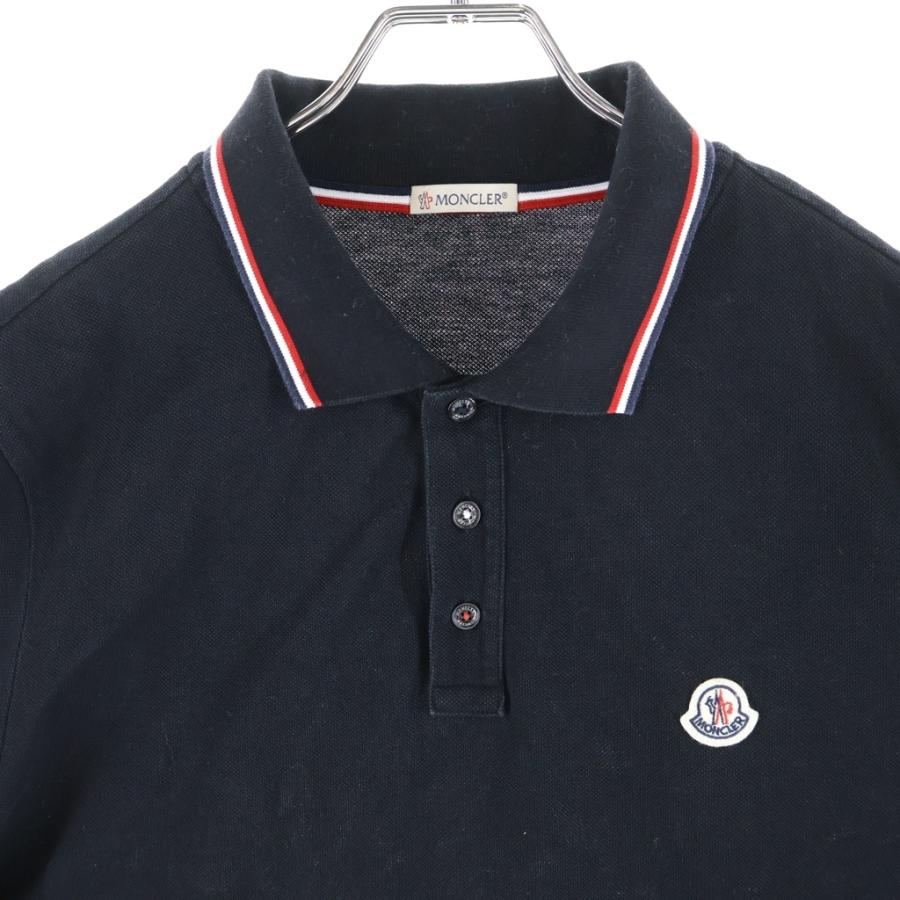 MONCLER（モンクレール） ロゴ ポロシャツ ブラック コットン