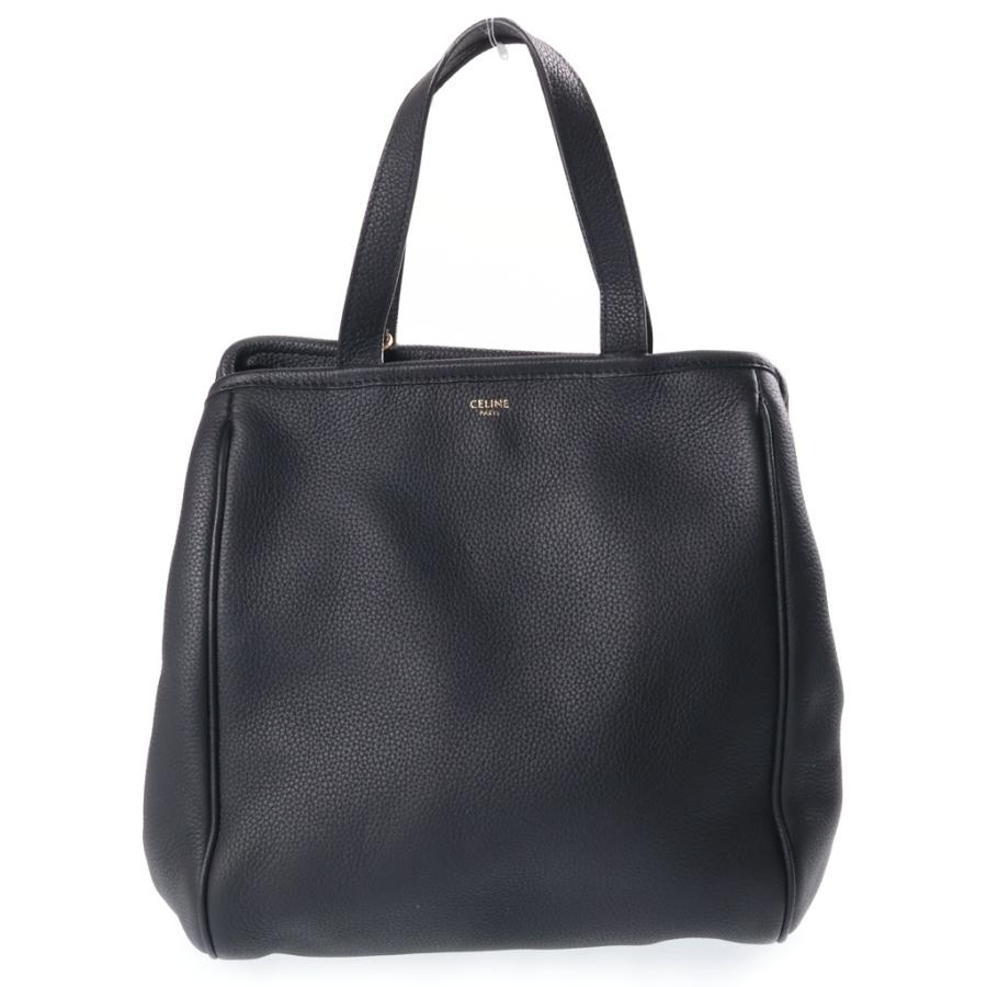 CELINE レザー 2WAY ハンドバッグブラック リユース CELINE（セリーヌ） スモール フォールド カバ 2WAYハンドバッグ