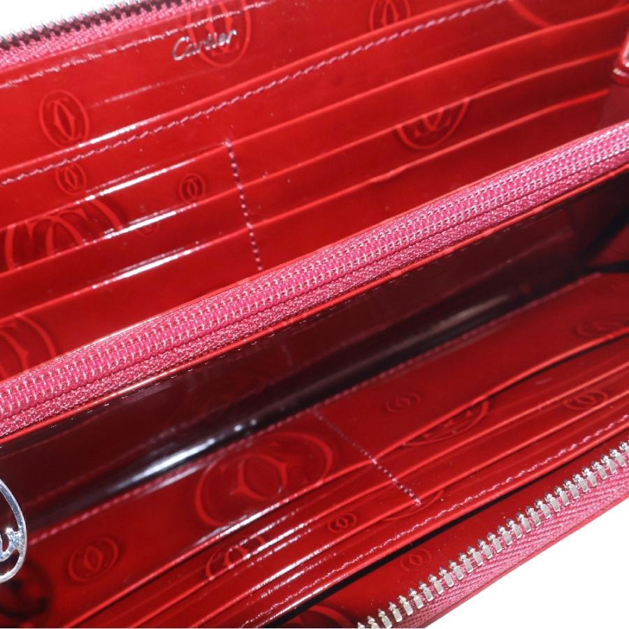 Cartierカルティエハッピーバースデーラウンドジップ長財布純正箱レッドポピー Cartier（カルティエ） ハッピーバースデイ ロングジップウォレット