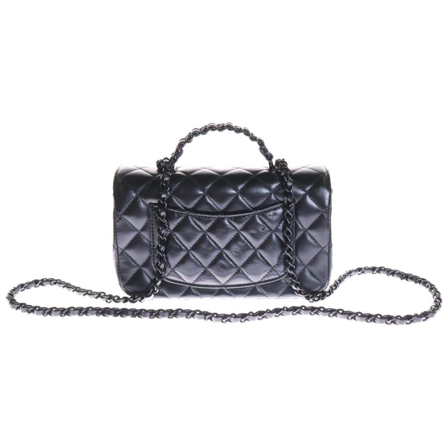 CHANEL シャネル マトラッセ20 トップハンドル ソーブラック