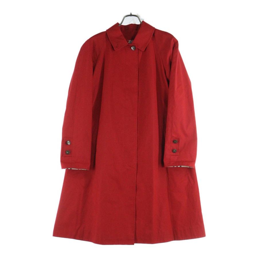 レッド トレンチコート バーバリーチェック BURBERRY（バーバリー） トレンチコート サイズUK4 レッド レディース
