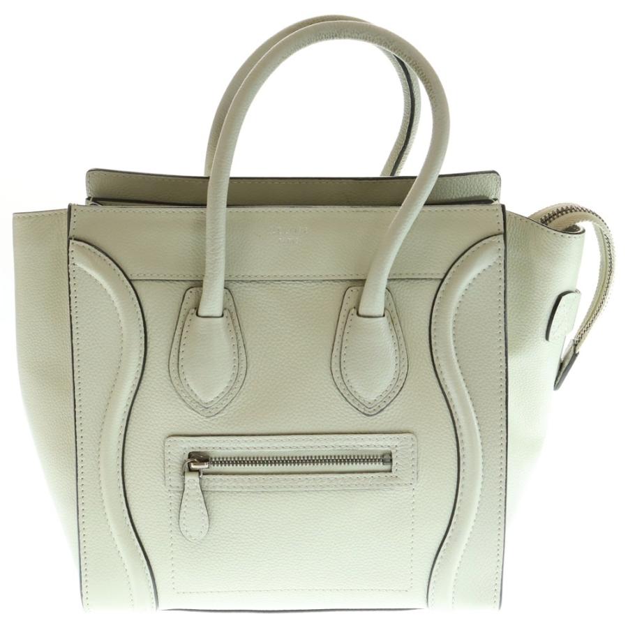 【極美品】セリーヌ ラゲージ　マイクロショッパー　キャンバス 白 ハンドバッグ CELINE（セリーヌ） ラゲージ マイクロショッパー ハンドバッグ トート