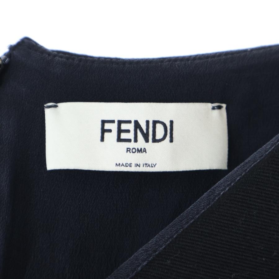 FENDI（フェンディ） FFロゴバックル ベルト Vネック ウールニット  