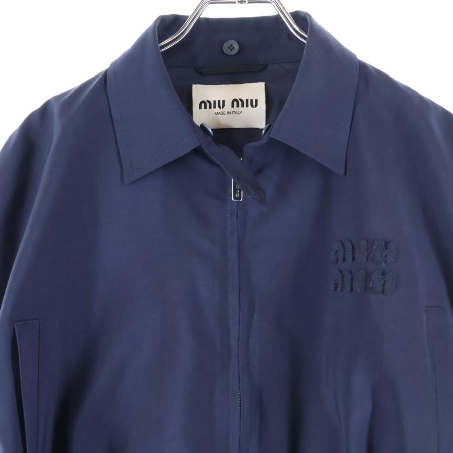 miu miu ミュウミュウ　新品同様　ネイビー フルジップ ジャケット miu miu ミュウミュウ 新品同様 ネイビー フルジップ ジャケット