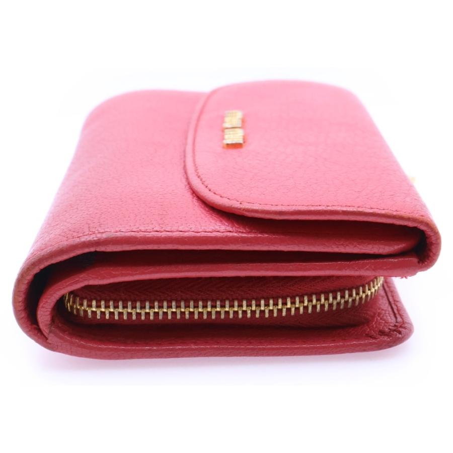 miumiu ピンク　レター財布 miumiu マドラスラブレター マドラス ラブ ミニ財布 レザーピンク