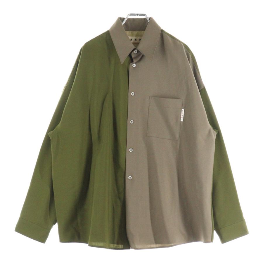 MARNI（マルニ） 22SS トロピカルウール バイカラー 長袖シャツ