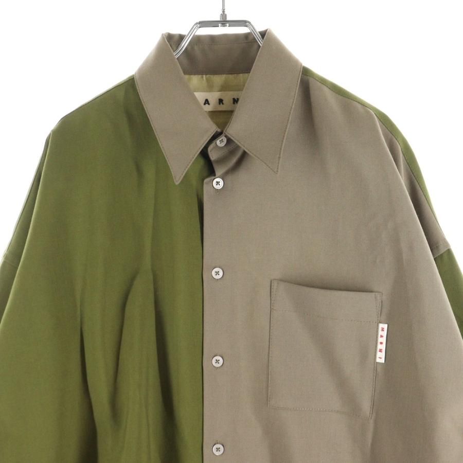 MARNI（マルニ） 22SS トロピカルウール バイカラー 長袖シャツ