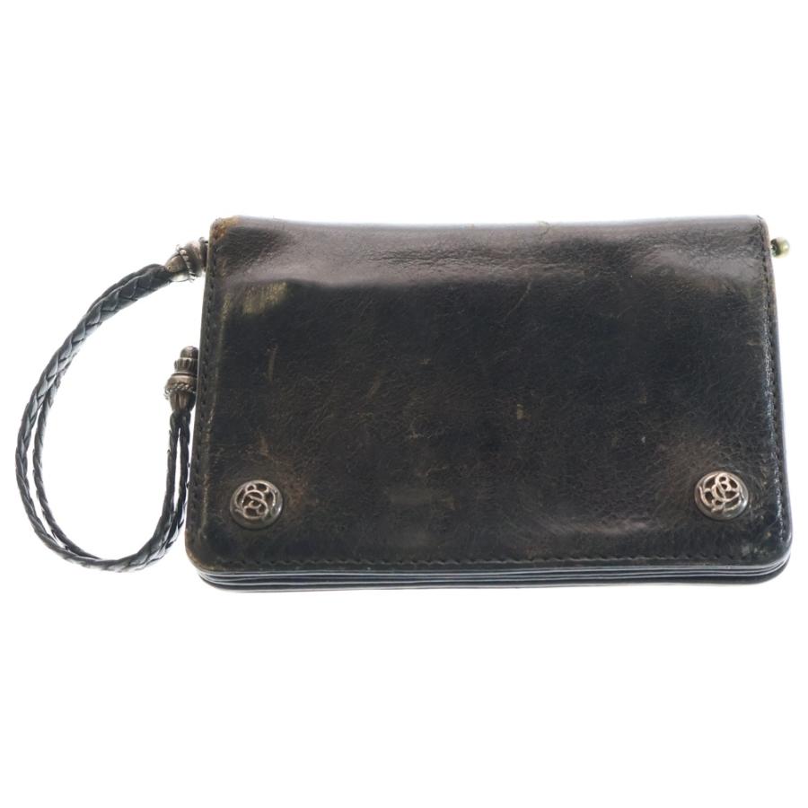 クロムハーツ　ワンジップウォレット　1zip クロムハーツ財布 / ウォレット 1ジップ クロスボタン ブラック ヘビー