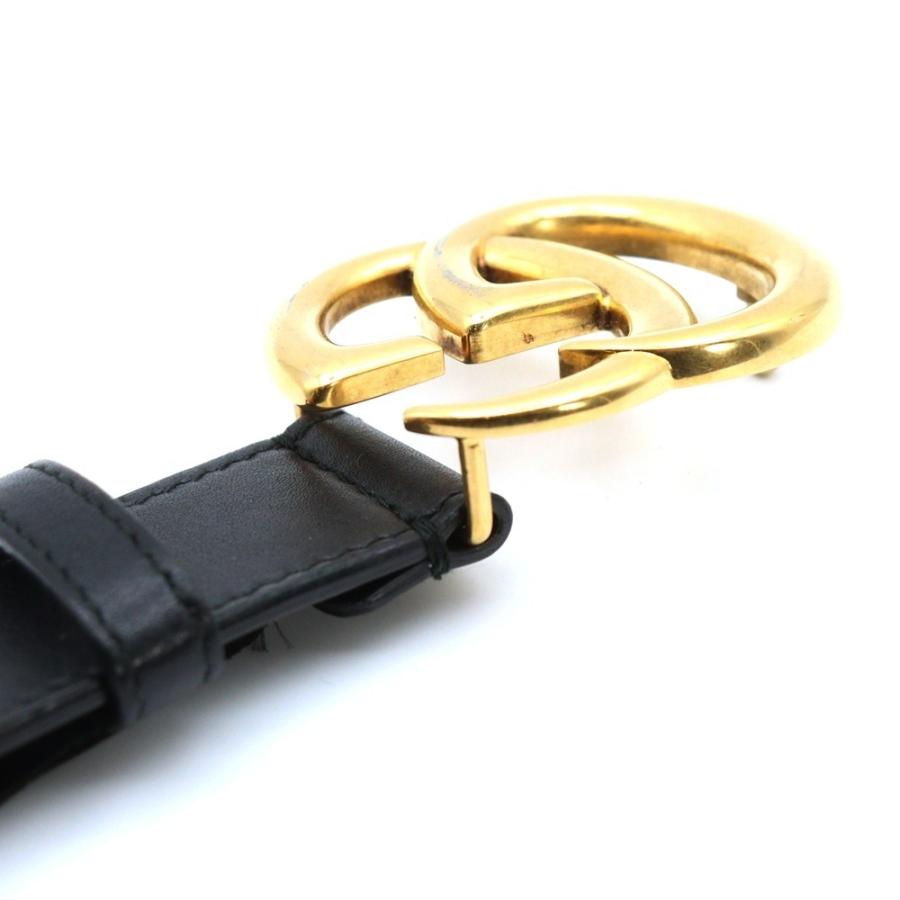 GUCCI グッチ ベルト GGマーモント レザー ブラック ゴールド GUCCI（グッチ） GGマーモント ベルト ブラック レザー 414516