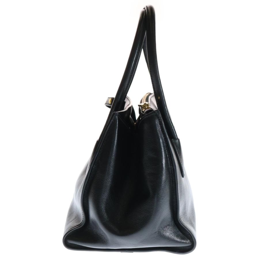 美品プラダレザー2wayバッグ PRADA（プラダ） 2wayバッグ ブラック レザー ハンドバッグ ショルダー