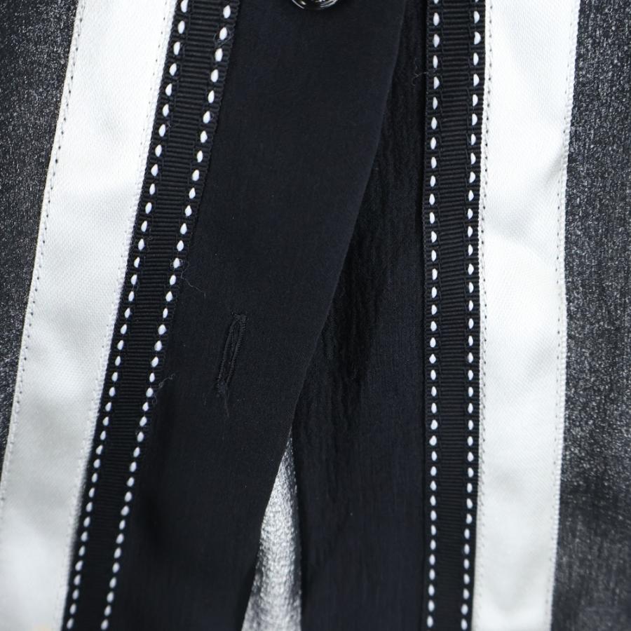 CHANEL シャネル 03P スプリングコレクション リボンストライプ シルク 長袖シャツ ブラウス ブラック レディース P21024V12121 CHANEL（シャネル） 03P スプリングコレクション リボンストライプ