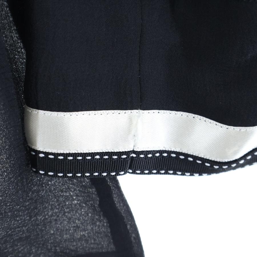 CHANEL シャネル 03P スプリングコレクション リボンストライプ シルク 長袖シャツ ブラウス ブラック レディース P21024V12121 CHANEL（シャネル） 03P スプリングコレクション リボンストライプ