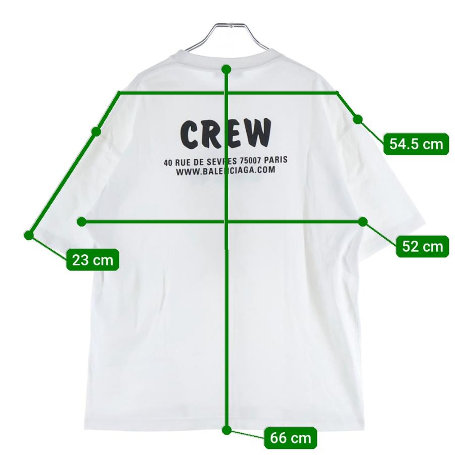 BALENCIAGA バレンシアガ バックロゴプリント クルーネック 半袖Tシャツ カットソー ホワイト 612966 BALENCIAGA（バレンシアガ） 20SS CREWプリント クルーネック 半袖T