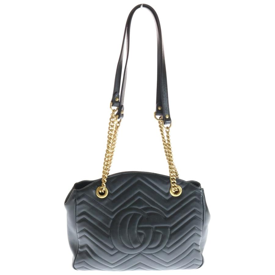 GUCCI グッチ GGマーモント チェーンショルダーバッグ ハンドバッグ ブラック レザー 443501 ゴールド金具_1