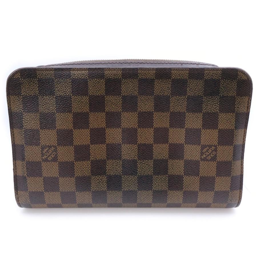 LOUIS VUITTON ルイヴィトン ルイヴィトン ダミエ サンルイ セカンドバッグ ケース ポーチ ブラウン レザー×PVC N51993 ゴールド金具_1